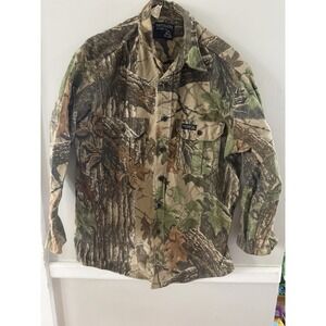 Vintage‎ 90s Rattlers Brand Realtree Camo Cotton Button Down Shirt Men's USA Med